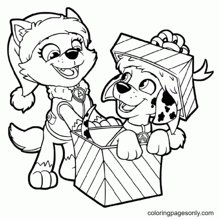 Paw Patrol Christmas Coloring Pages - Free Printable Coloring Pages