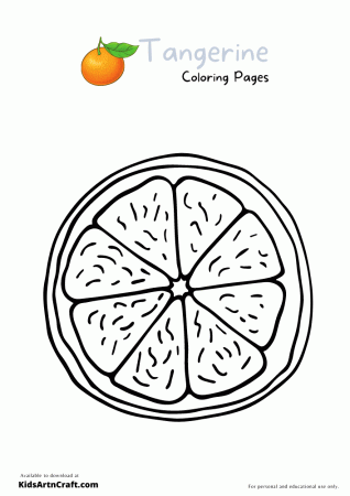 Tangerine Coloring Pages For Kids – Free Printables - Kids Art & Craft