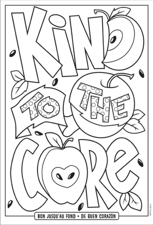 Kind to the Core Apple Coloring Page ...