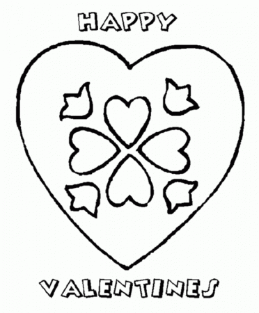 Valentine Heart Printable Coloring Pages - Valentines Cartoon 
