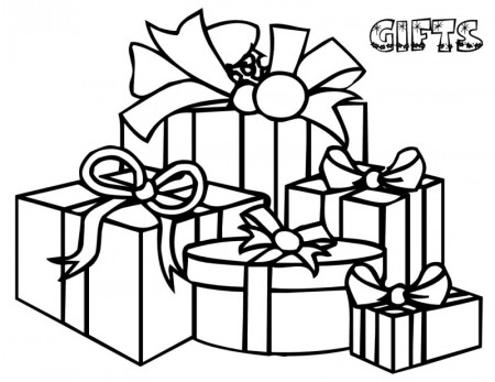 Bunch of Christmas Gifts for Everyone Coloring Page: christmas 