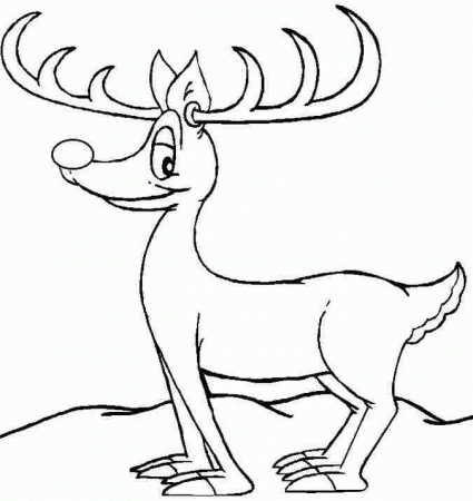 Colouring Pages Christmas Santa Deer Printable For Preschool #