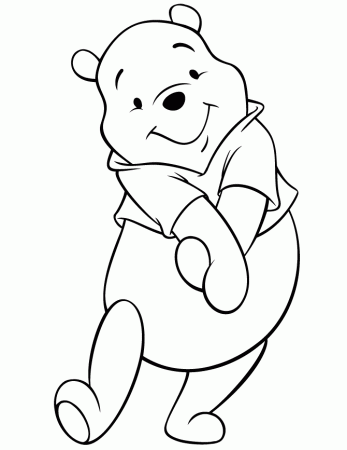Cute Pooh Bear Pretending To Fly Coloring Page