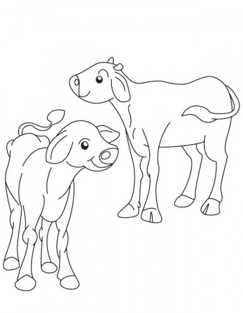 Two ox calf coloring page | Download Free Two ox calf coloring 