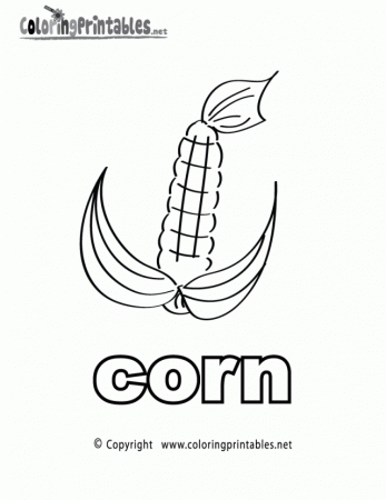 Noun Corn Coloring Page A Free English Coloring Printable 127812 