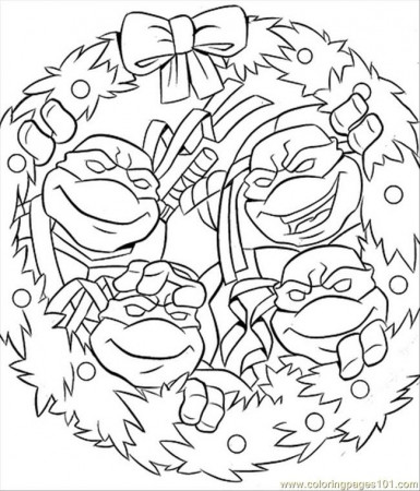 Free Christmas Ninja Turtle Printable Coloring Page