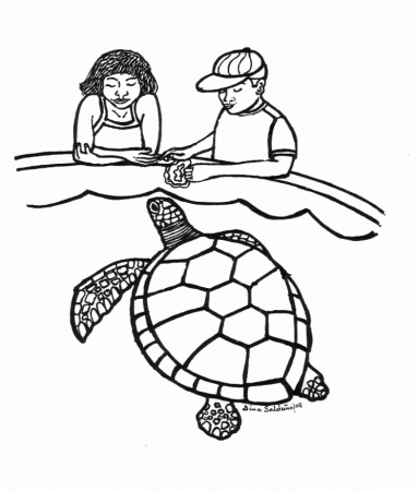 Leatherback sea turtle Colouring Pages