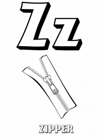 Zipper Letter Z 1 Coloring Page - Free Printable Coloring Pages for Kids