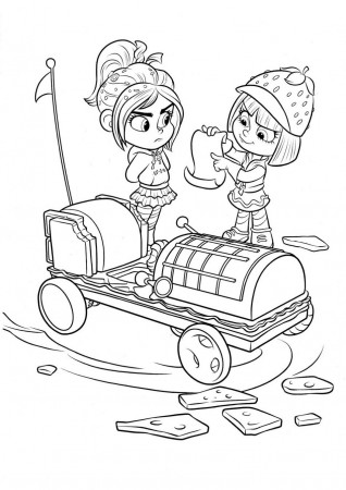 Taffyta and Vanellope Coloring Page | Disney coloring pages, Princess coloring  pages, Cartoon coloring pages