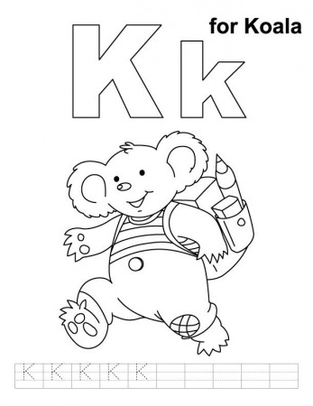 K for koala coloring page with handwriting practice | Download Free K for  koala coloring page wit… | Preschool coloring pages, Abc coloring, Alphabet coloring  pages