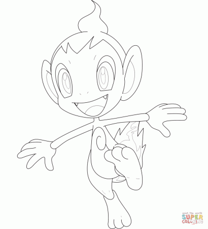 Pokemon Chimchar Coloring Page
