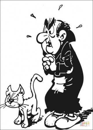 Gargamel and Cat Azrael coloring page ...