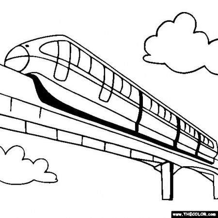 Monorail Coloring Page | Monorail Train Coloring | Train coloring pages, Coloring  pages, Birthday images for men