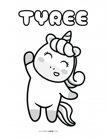 Tyree unicorn coloring page
