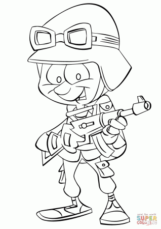 Cartoon Infantry Soldier coloring page | Free Printable Coloring Pages