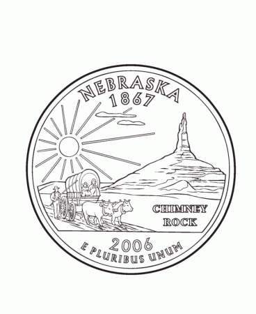 USA-Printables: Nebraska State Quarter - US States Coloring Pages