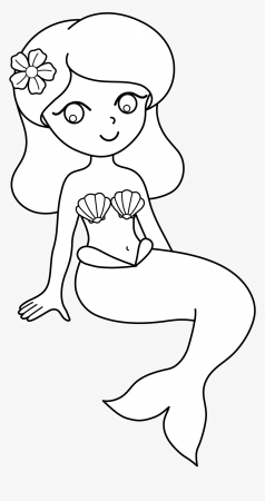 10 Pics Of Cute Mermaid Coloring Pages - Cartoon, HD Png Download ,  Transparent Png Image - PNGitem