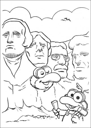 Baby Gonzo and Mount Rushmore National Coloring Page - Free Printable Coloring  Pages for Kids