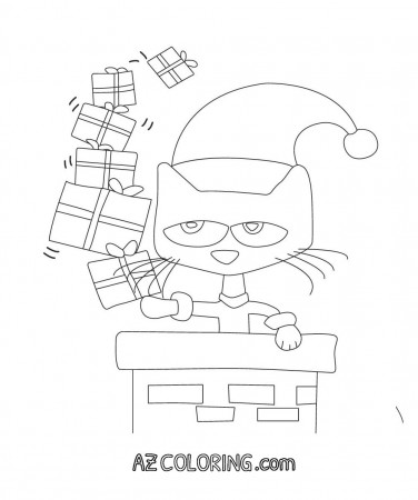 Pete The Cat Christmas Printable Coloring Page