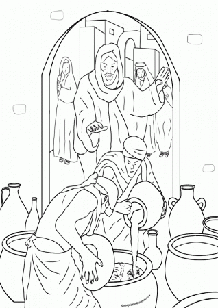 Bible Coloring Pages Water Into Wine | Best Coloring Page Site