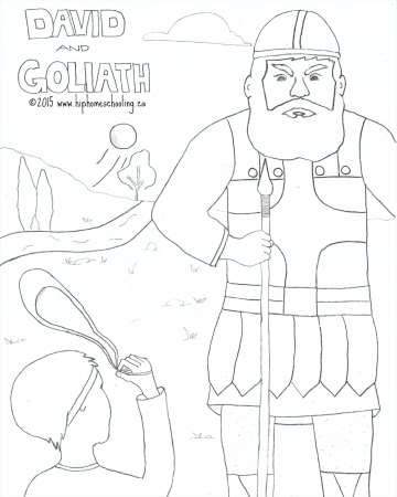 David and Goliath free coloring sheet and lesson plan
