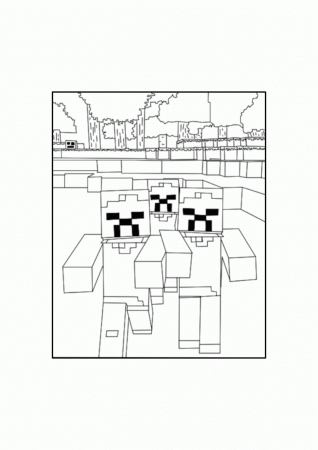 Best Minecraft Zombies Coloring Pages - Free, printable Minecraft ...