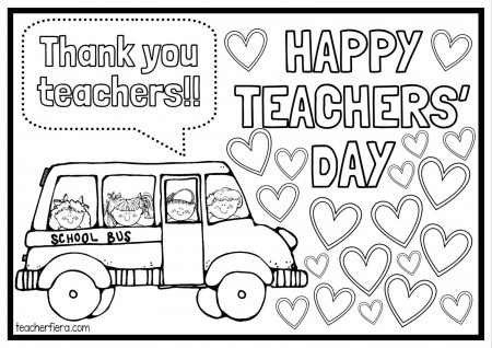 Teachers Day Coloring Pages | Happy teachers day, Happy teachers day card, Teachers  day card