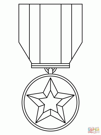 Military Medal coloring page | Free Printable Coloring Pages