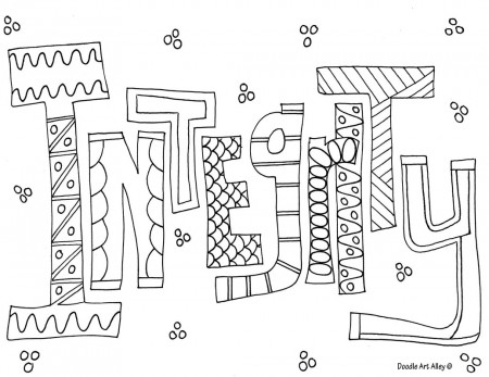 Word Coloring pages - DOODLE ART ALLEY