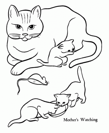 Printable Kitten Pictures - Coloring Pages for Kids and for Adults