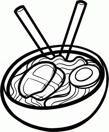 How to Draw Ramen, Coloring Page, Trace Drawing