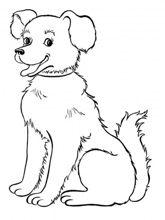 Sitting dog - Dogs Kids Coloring Pages