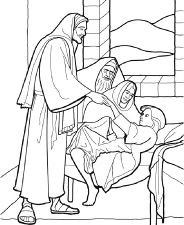 Jesus heals the sick coloring book to print and online