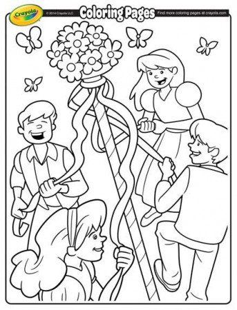 May Day Maypole Coloring Page | crayola.com