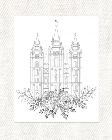 PRINTABLE Salt Lake City Utah LDS Temple Coloring Page PDF | Etsy