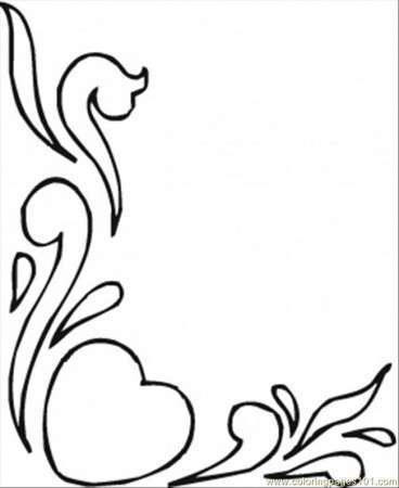 Hearts And Flowers Coloring Page - Free Pattern Coloring Pages :  ColoringPages101.com