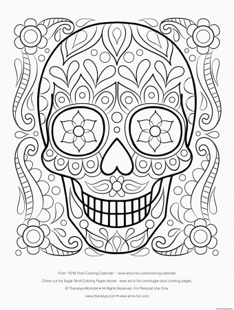 43 Astonishing Day Of The Dead Sugar Skull Coloring Pages – haramiran
