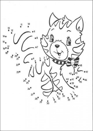 Pets dot to dot dot to dot: cat to print and play for kids | Connect the  dots game, Cat coloring page, Cat printable