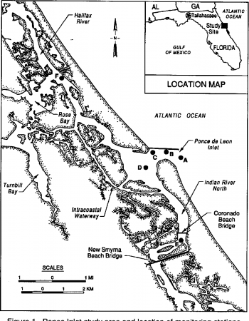Figure 1 from Ponce de Leon Inlet, Florida, Site Investigation. Report 2:  Inlet Hydrodynamics: Monitoring and Interpretation of Physical Processes, |  Semantic Scholar