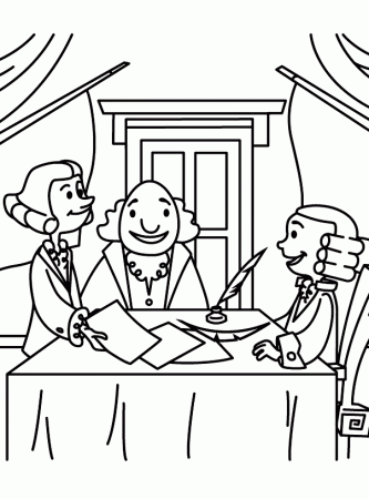 Signing the Declaration of Independence coloring page | Coloring ...