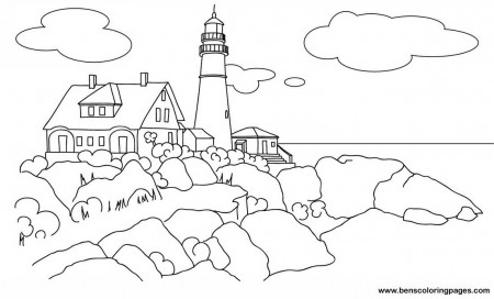 Maine light house free coloring book