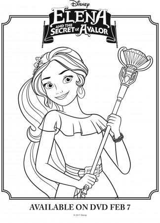 Disney Elena of Avalor Free Printable Coloring Page | Disney ...