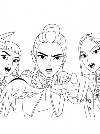 Zoey, Rumi and Mira Coloring Page - Funny Coloring Pages