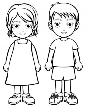 Boy And Girl Coloring Pages | People ...