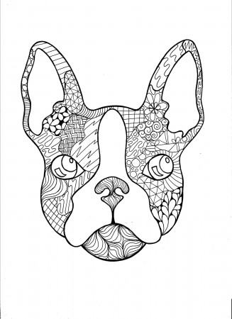 French Bulldog Zentangle PDF Coloring ...