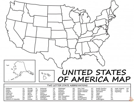 Printable US Map Coloring Pages Free For Kids And Adults