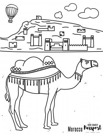 African Desert Coloring Page, Digital ...