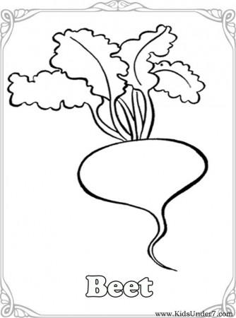 Kids Under 7: Vegetables Coloring Pages