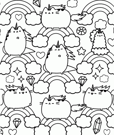 Pusheen Coloring Pages Printable for Free Download