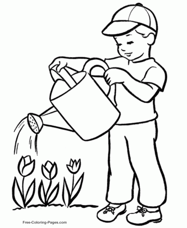 Summer Coloring Book Pictures - Growing Flowers 22